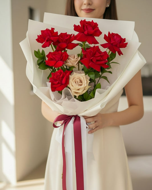 Ivory & Crimson Bouquet