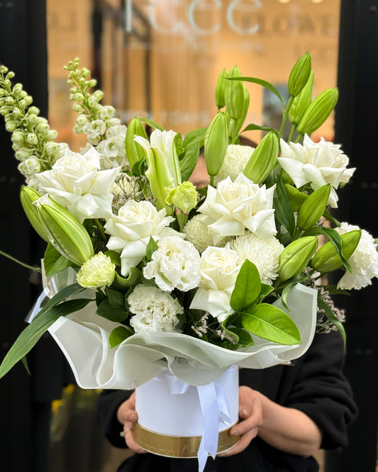 Serene White Bloom Box