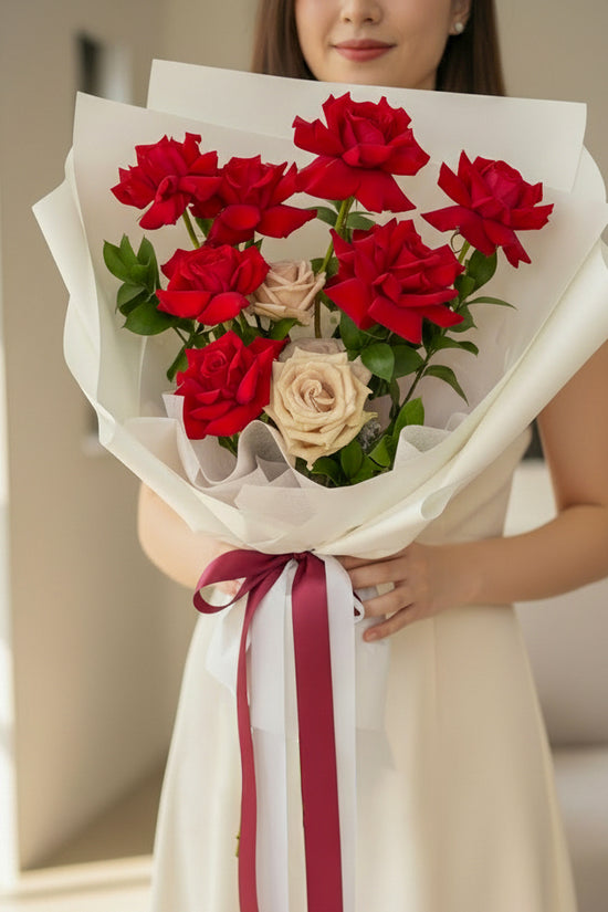 Ivory & Crimson Bouquet