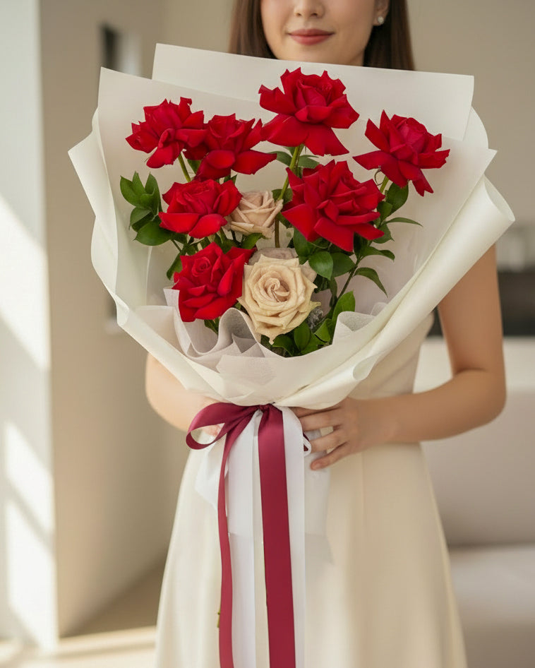 Ivory & Crimson Bouquet